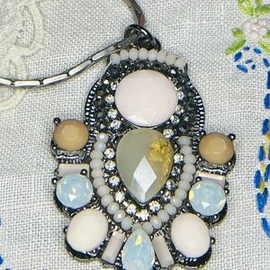 Statement Pendant - Multicolor Rhinestones